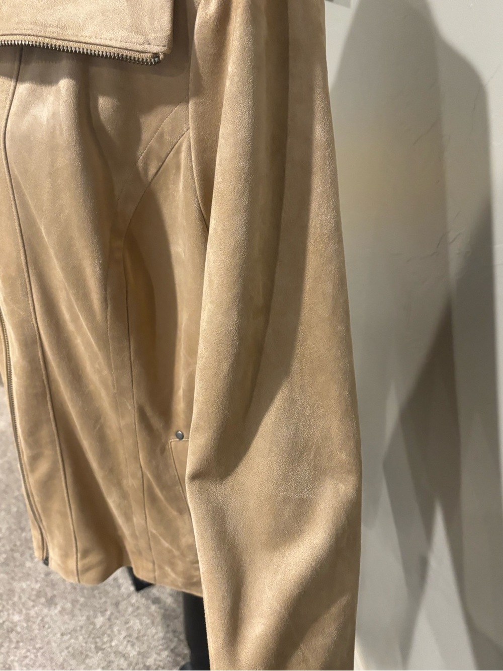 CJ Banks Taupe Suede-Look Jacket - Light Taupe - Picture 8 of 9